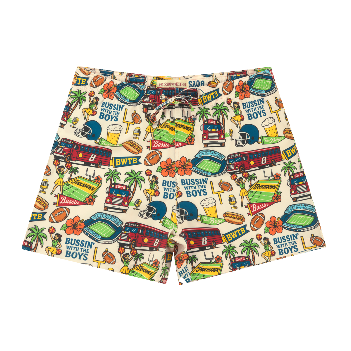 Bussin' Hawaiian Swim Trunks
