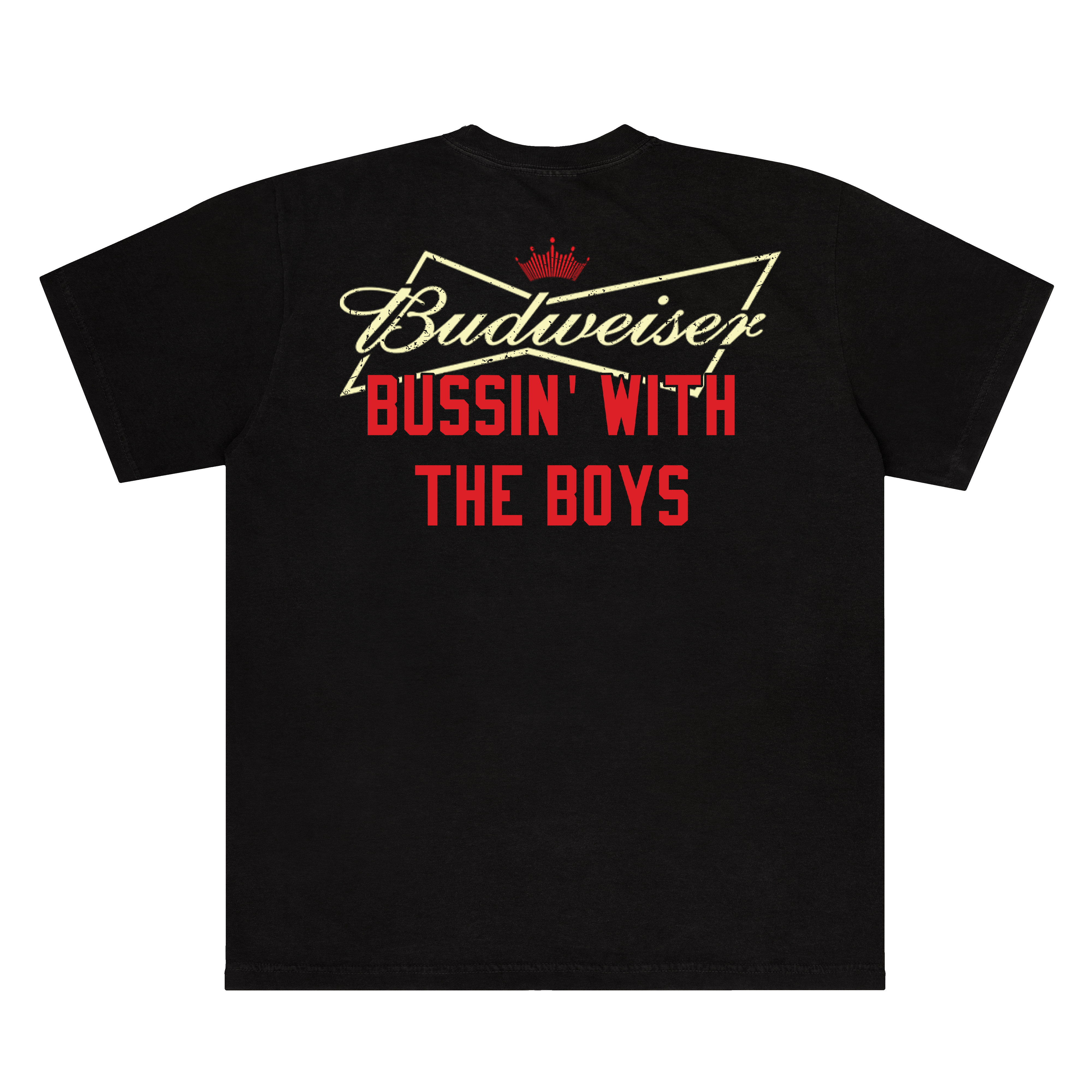 Bussin' x Budweiser Bow Tie Tee – BUSSIN WITH THE BOYS STORE Bussin' x Budweiser Bow Tie Tee – BUSSIN WITH THE BOYS STORE